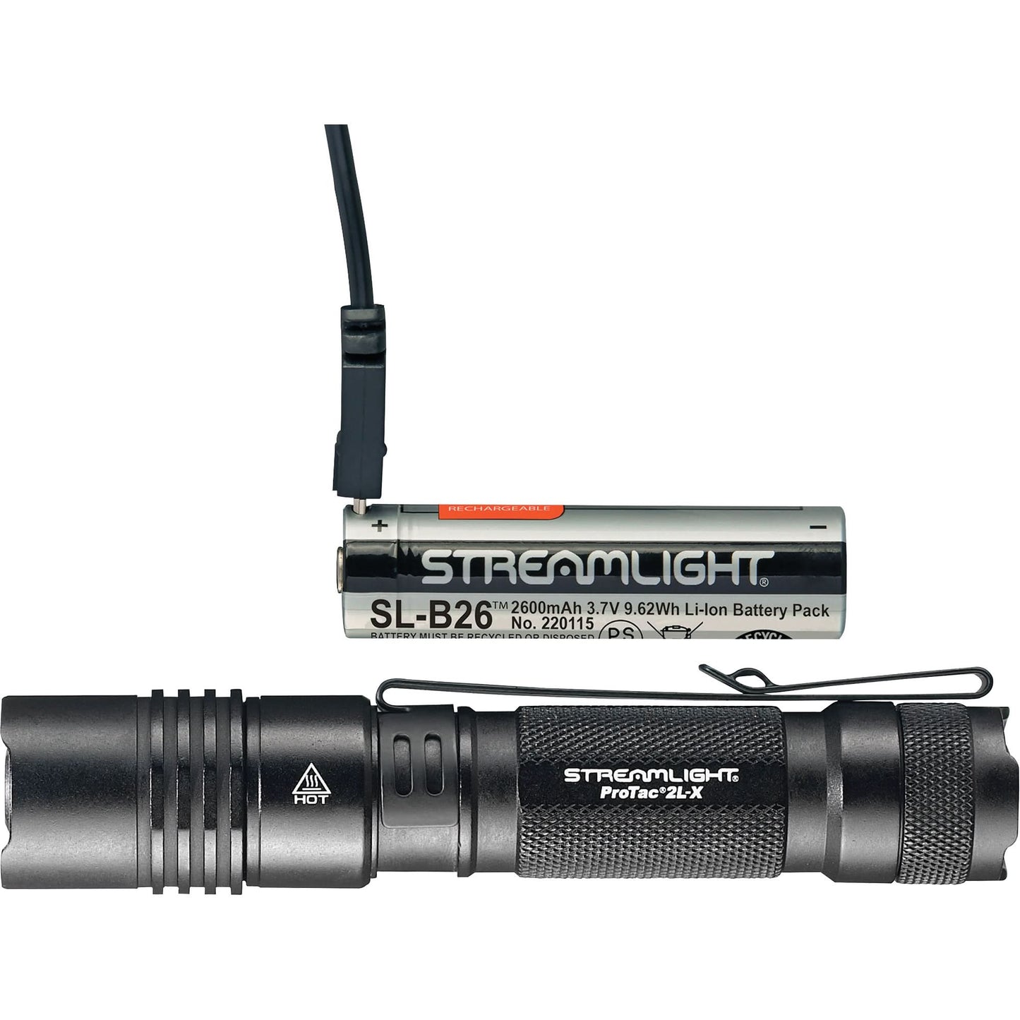 ProTac® 2L-X USB Tactical Light, LED, 500 Lumens, Rechargeable/CR123A Batteries