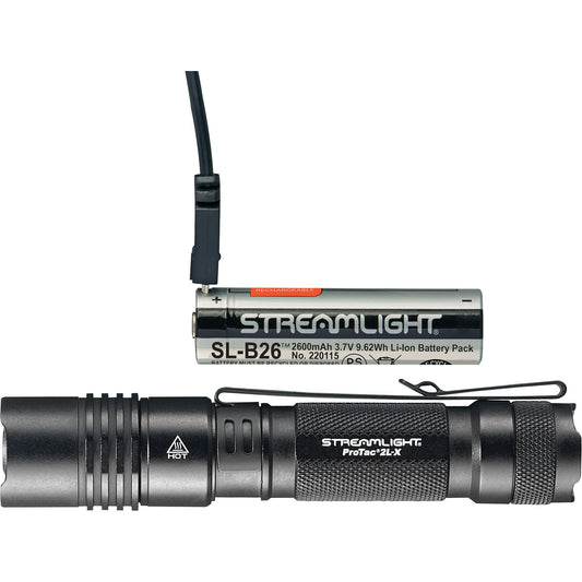 Lampe torche tactique ProTac® 2L-X USB, LED, 500 lumens, rechargeable/piles CR123A