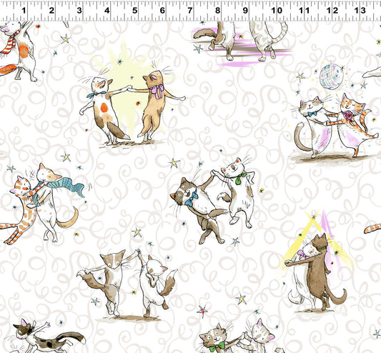 Clothworks Fabrics Having A Ball Y3186-1 White
