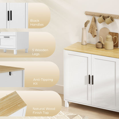 Vesper Modern Sideboard with 3 Drawers and Soft-Close Doors-White