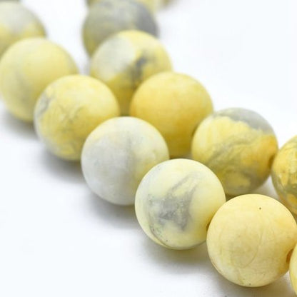 Howlite Yellow Frosted Gemstone Beads