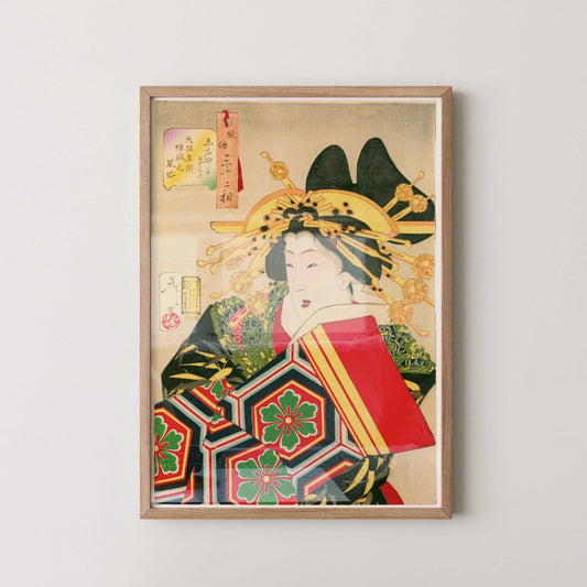Estampe Giclée Geisha de Yoshitoshi : Art Japonais sur Bois Vintage