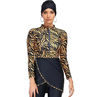 Zipper Arab  Swimsuit Burkini Women